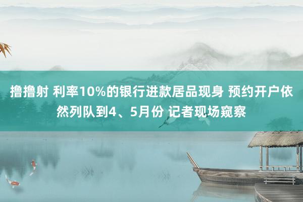 撸撸射 利率10%的银行进款居品现身 预约开户依然列队到4、5月份 记者现场窥察