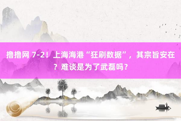 撸撸网 7-2！上海海港“狂刷数据”，其宗旨安在？难谈是为了武磊吗？