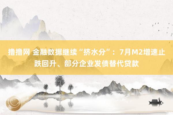 撸撸网 金融数据继续“挤水分”：7月M2增速止跌回升、部分企业发债替代贷款