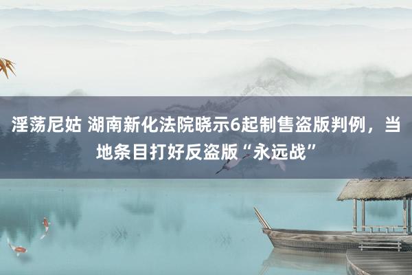 淫荡尼姑 湖南新化法院晓示6起制售盗版判例，当地条目打好反盗版“永远战”